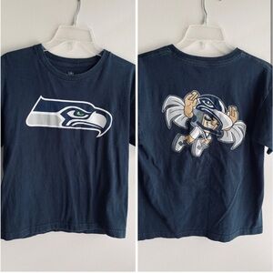 NFL Retro Seattle Seahawks Football Boys 2 Sided Tee Large